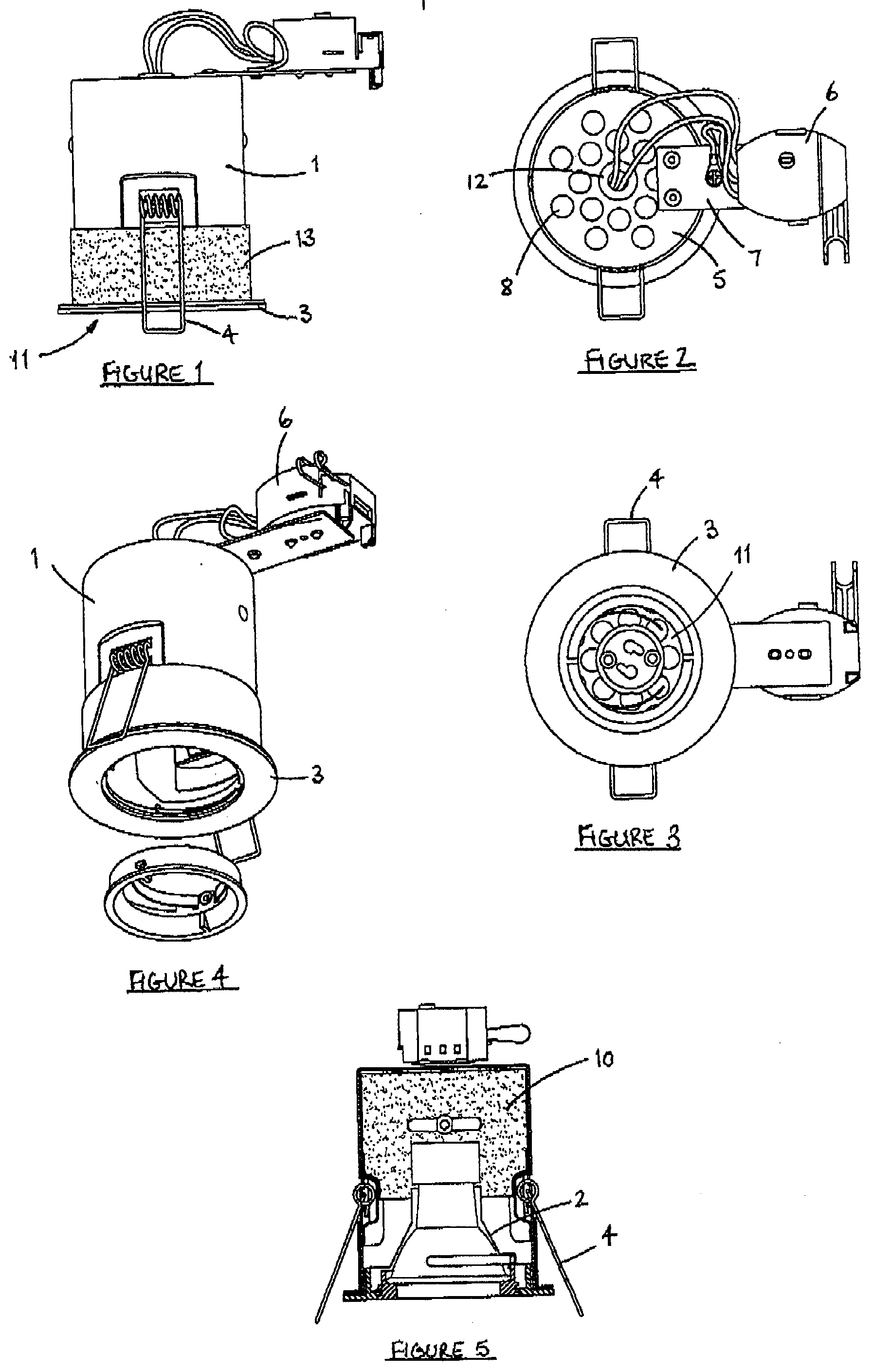 Improvements to fire rated downlights