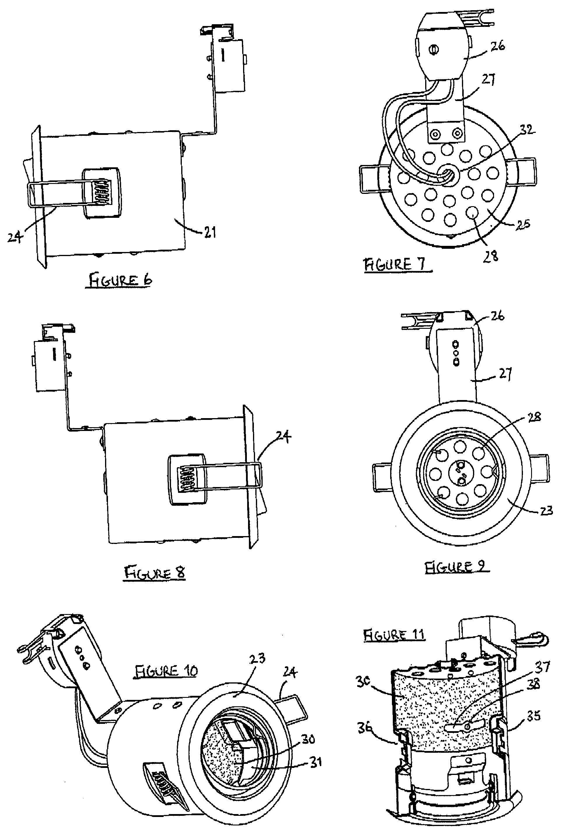 Improvements to fire rated downlights