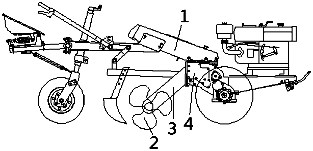 Earth furrowing arm of tractor