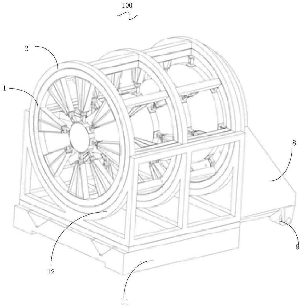 Rotary gravity unloading device