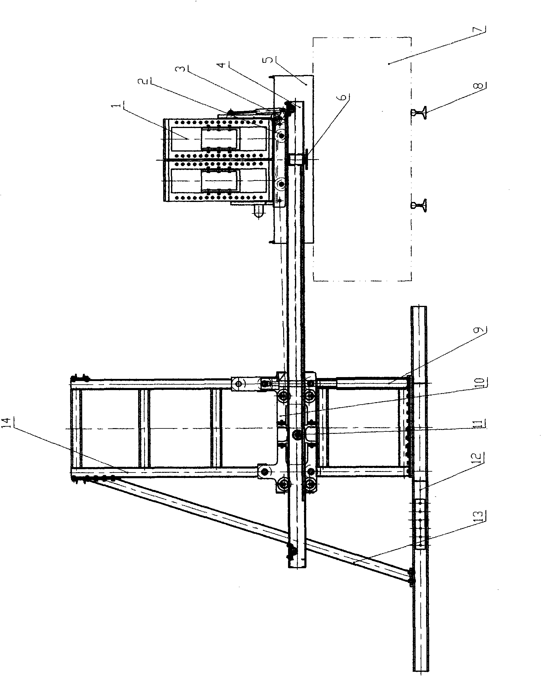 Remote control combination type railway temporary beam rapid loader