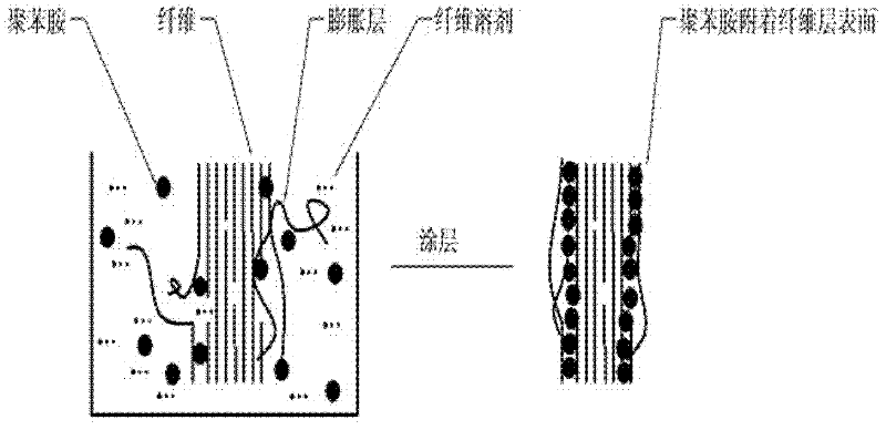 Method for preparing polyaniline composite nano silver conductive fibers