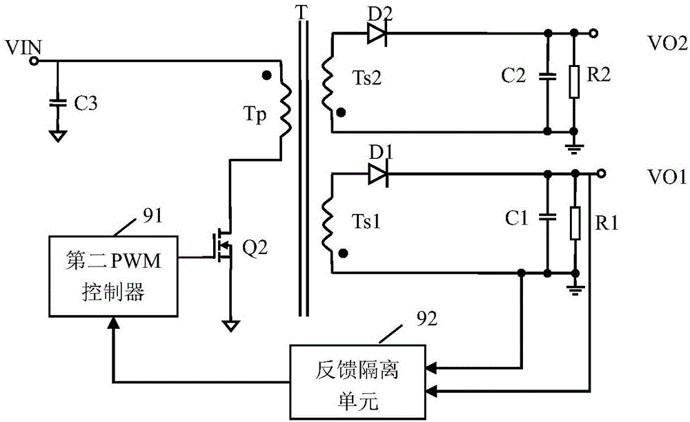 Multipath output flyback converter