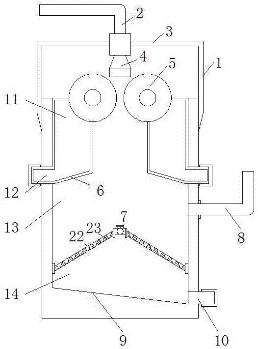 Sewage treatment device used in steel cable steel wire production