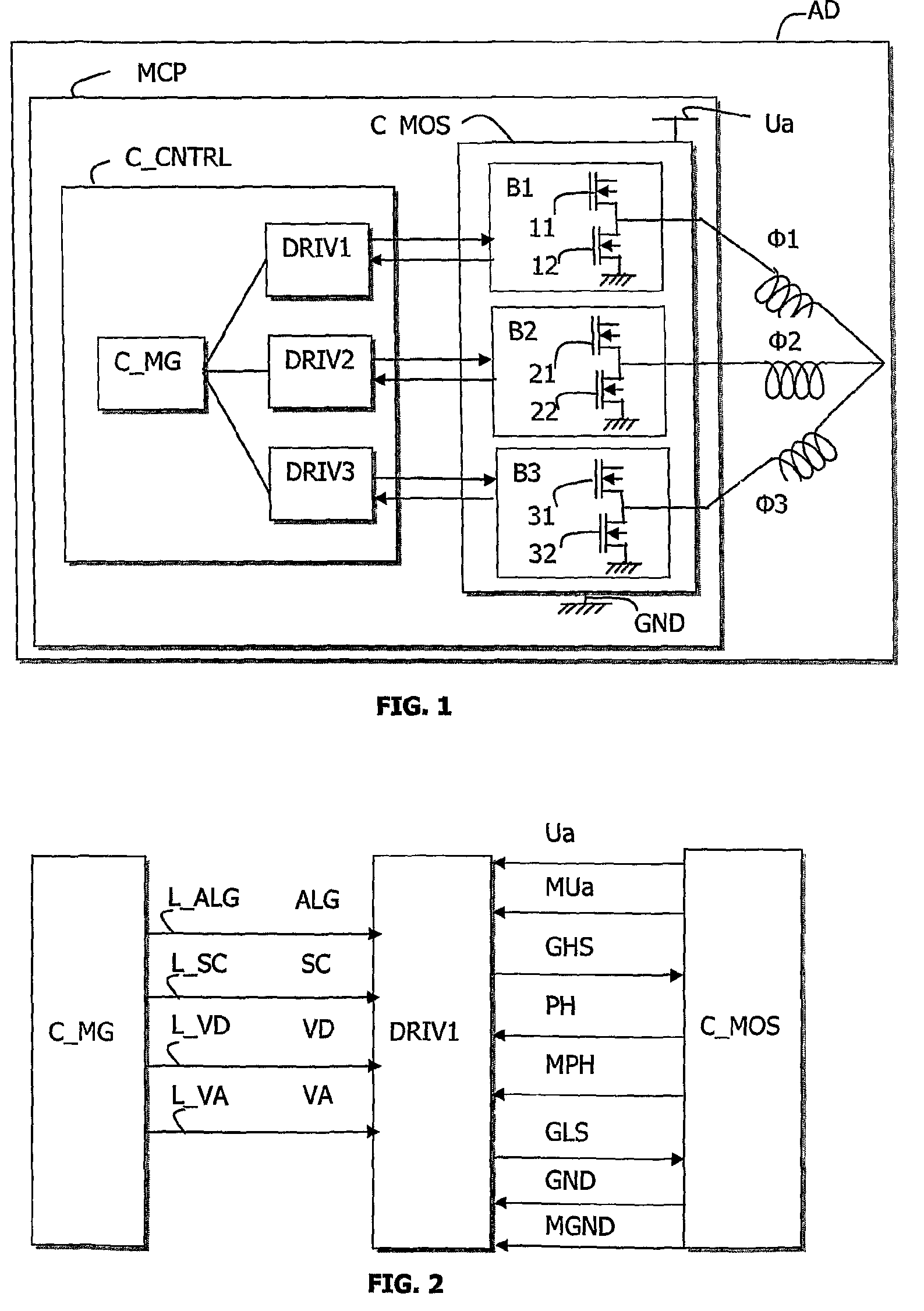 Control and power device for a rotating electrical machine