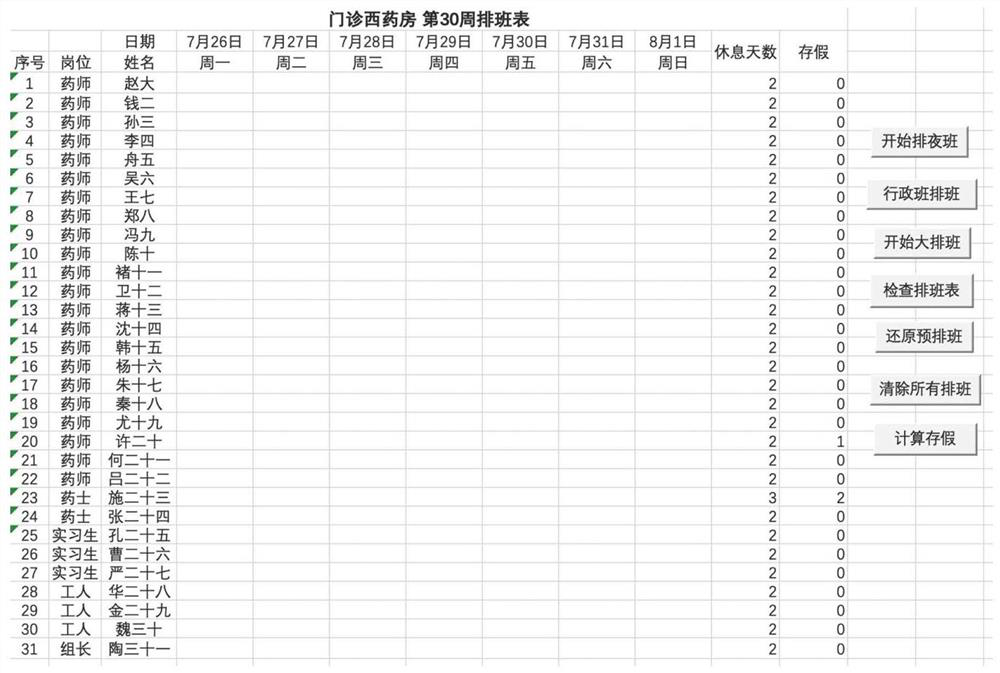 VBA-based hospital outpatient pharmacy scheduling method