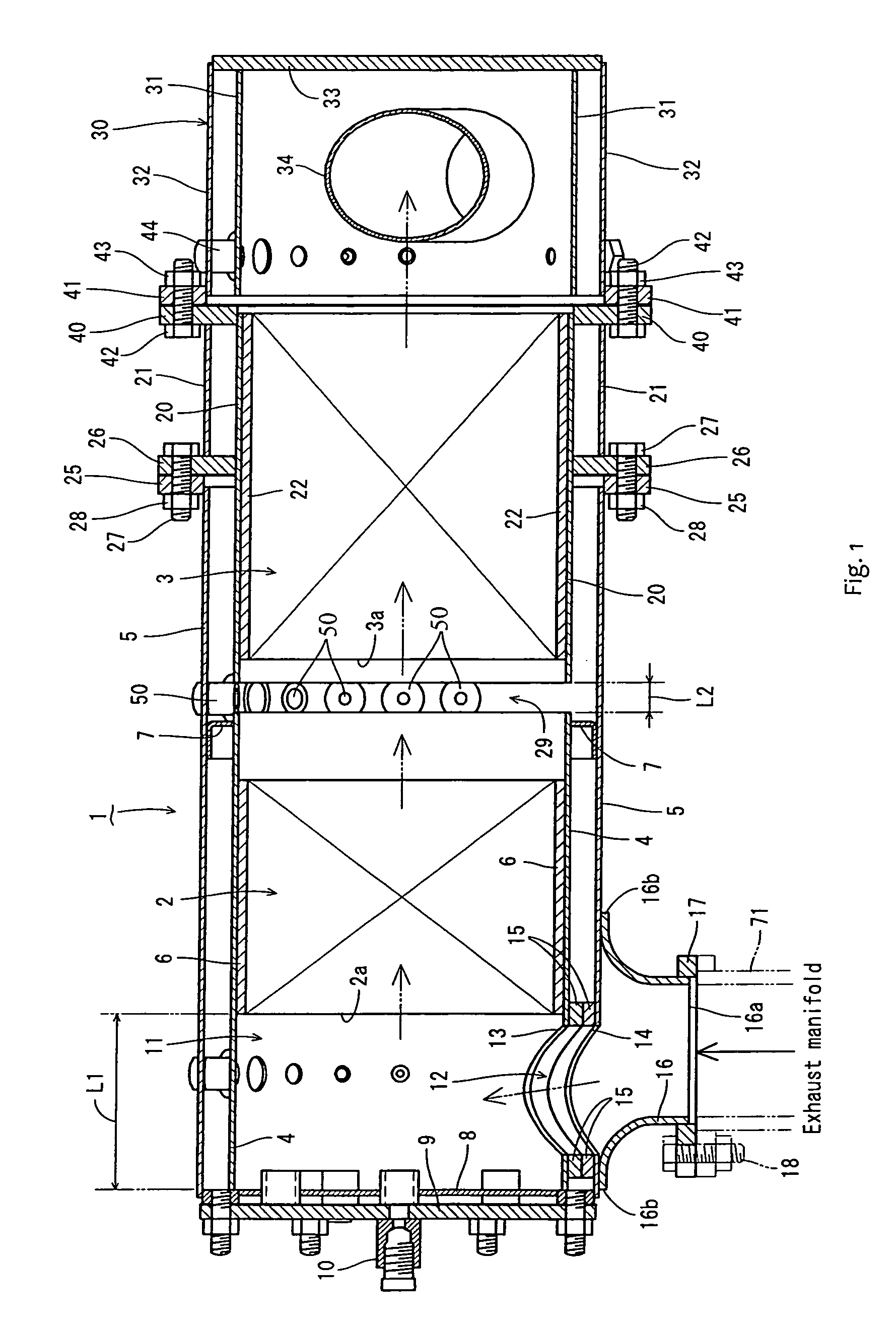 Exhaust gas purifying device