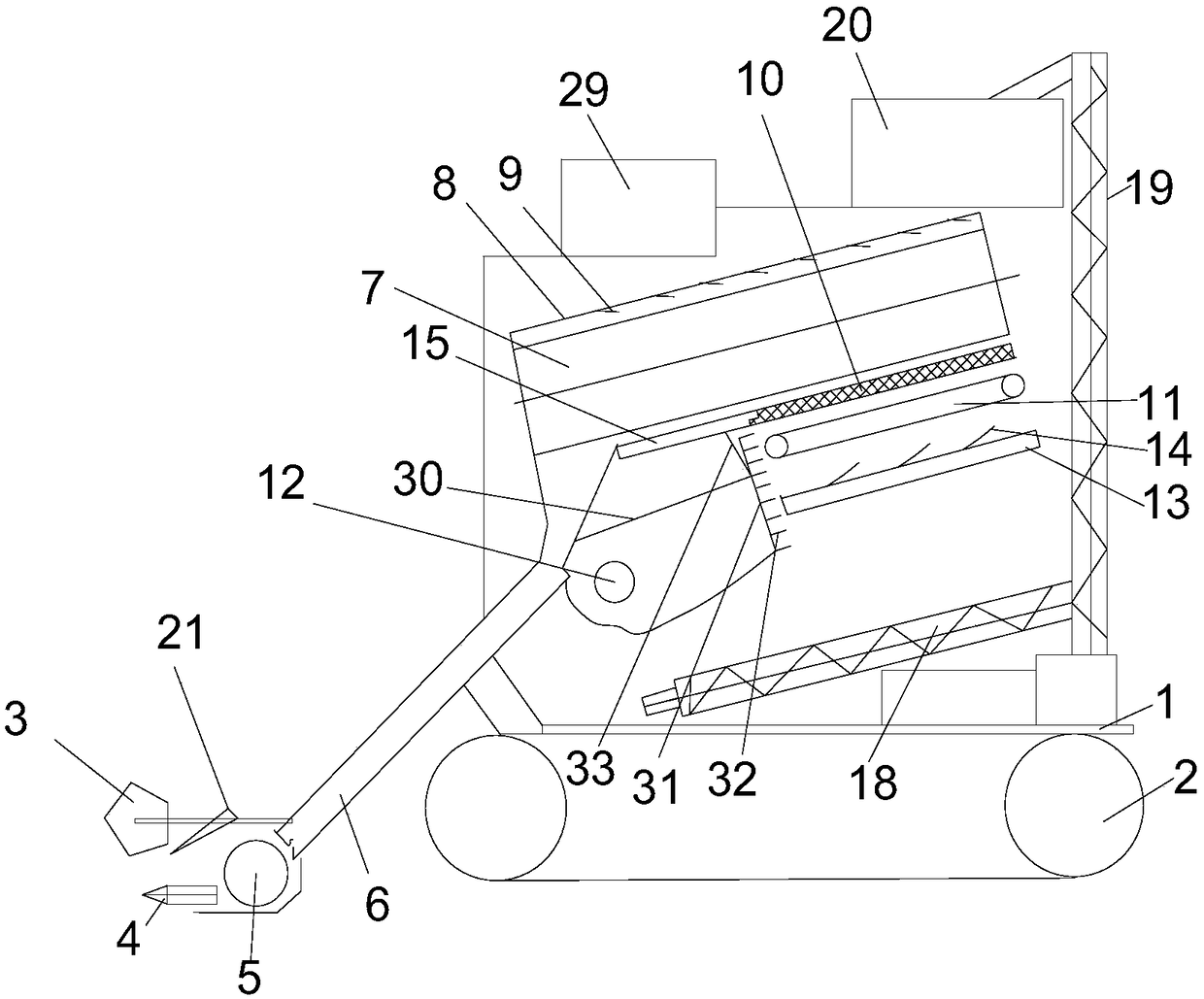 Sufficiently-threshed whole-feed combine harvester