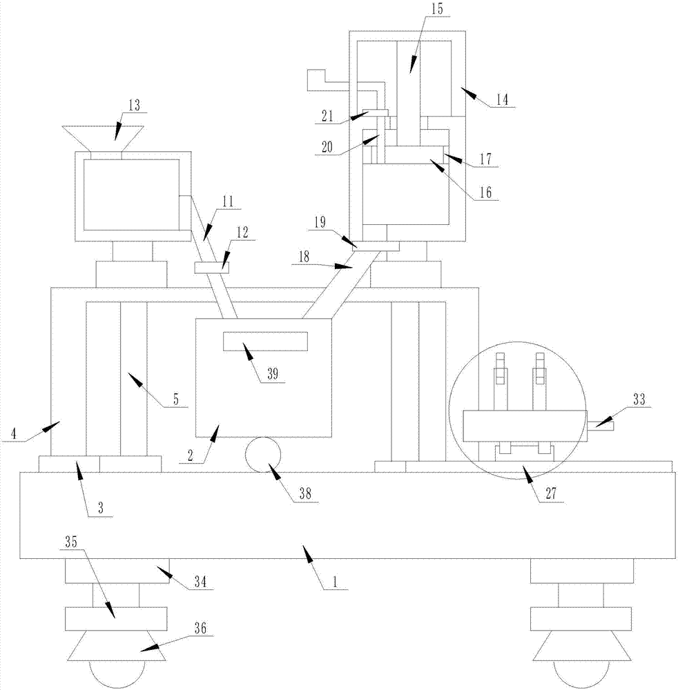 Automatic feeding flour mixing device