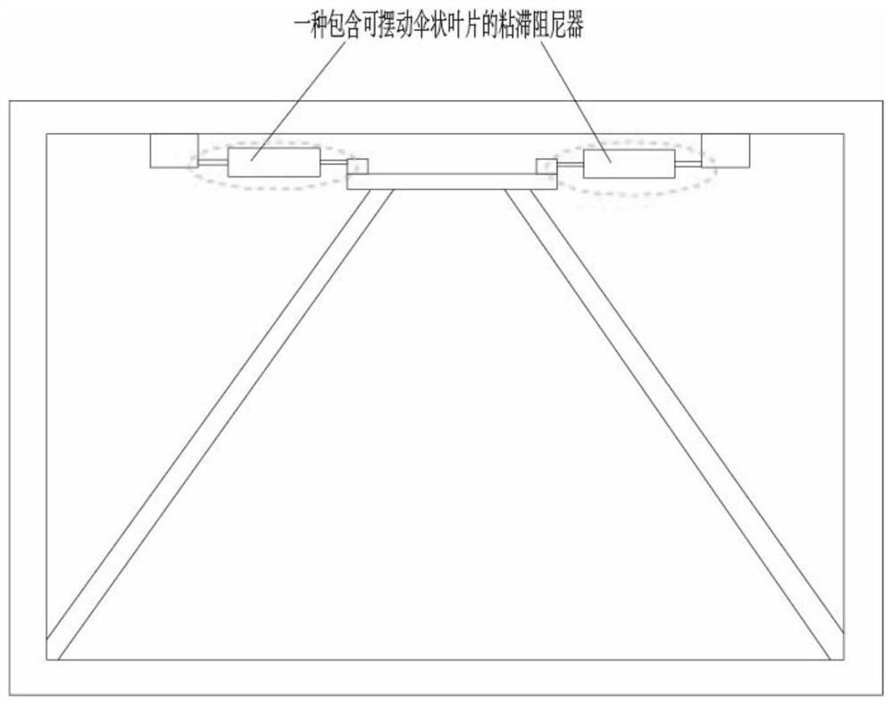 Viscous damper comprising swingable umbrella type blades