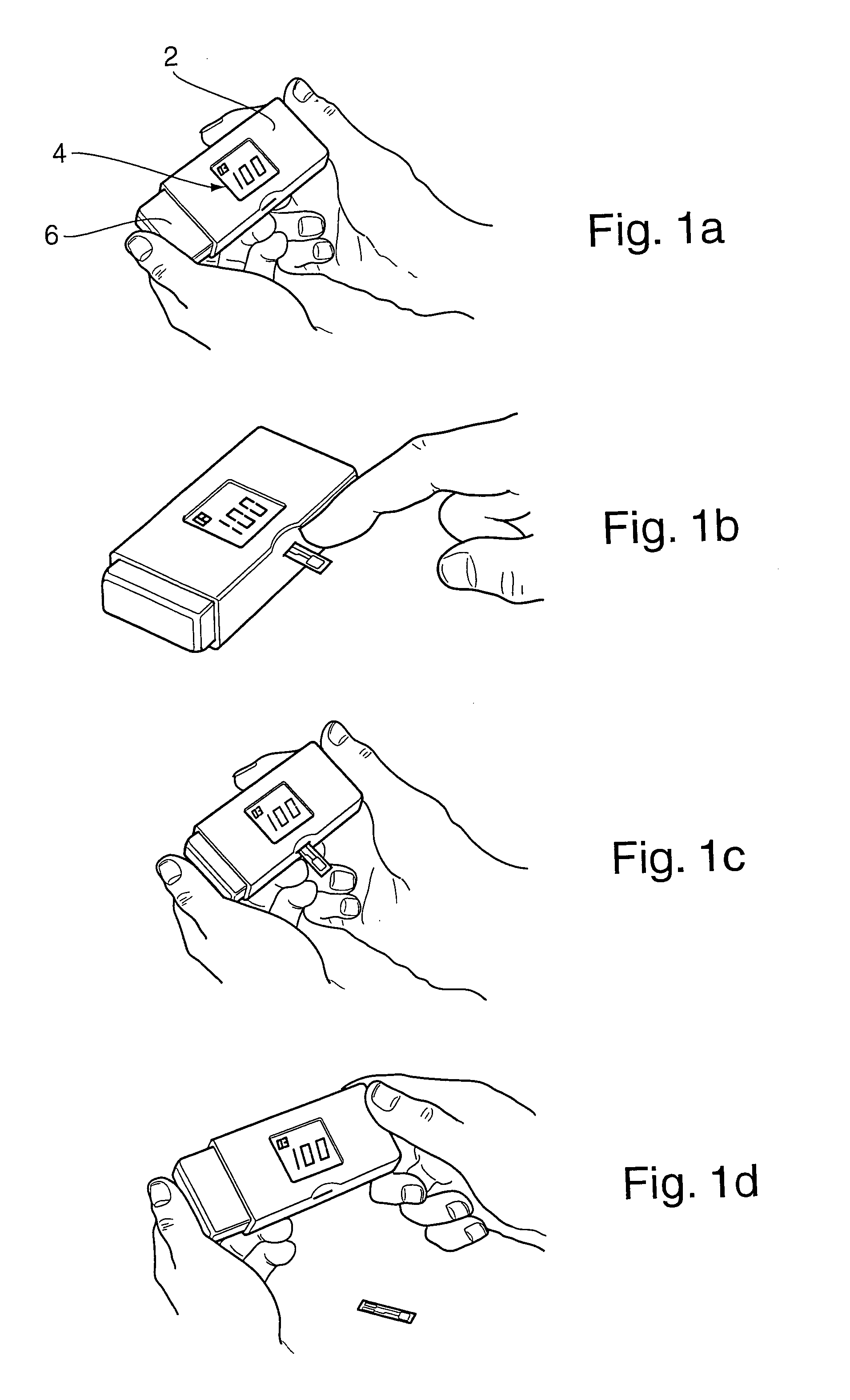 Test device for analyzing blood glucose or other analytes in bodily fluids