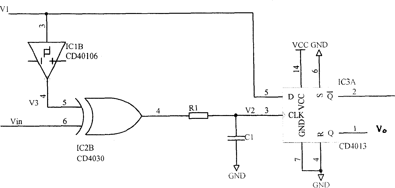 Digital fixed frequency anti-interference circuit