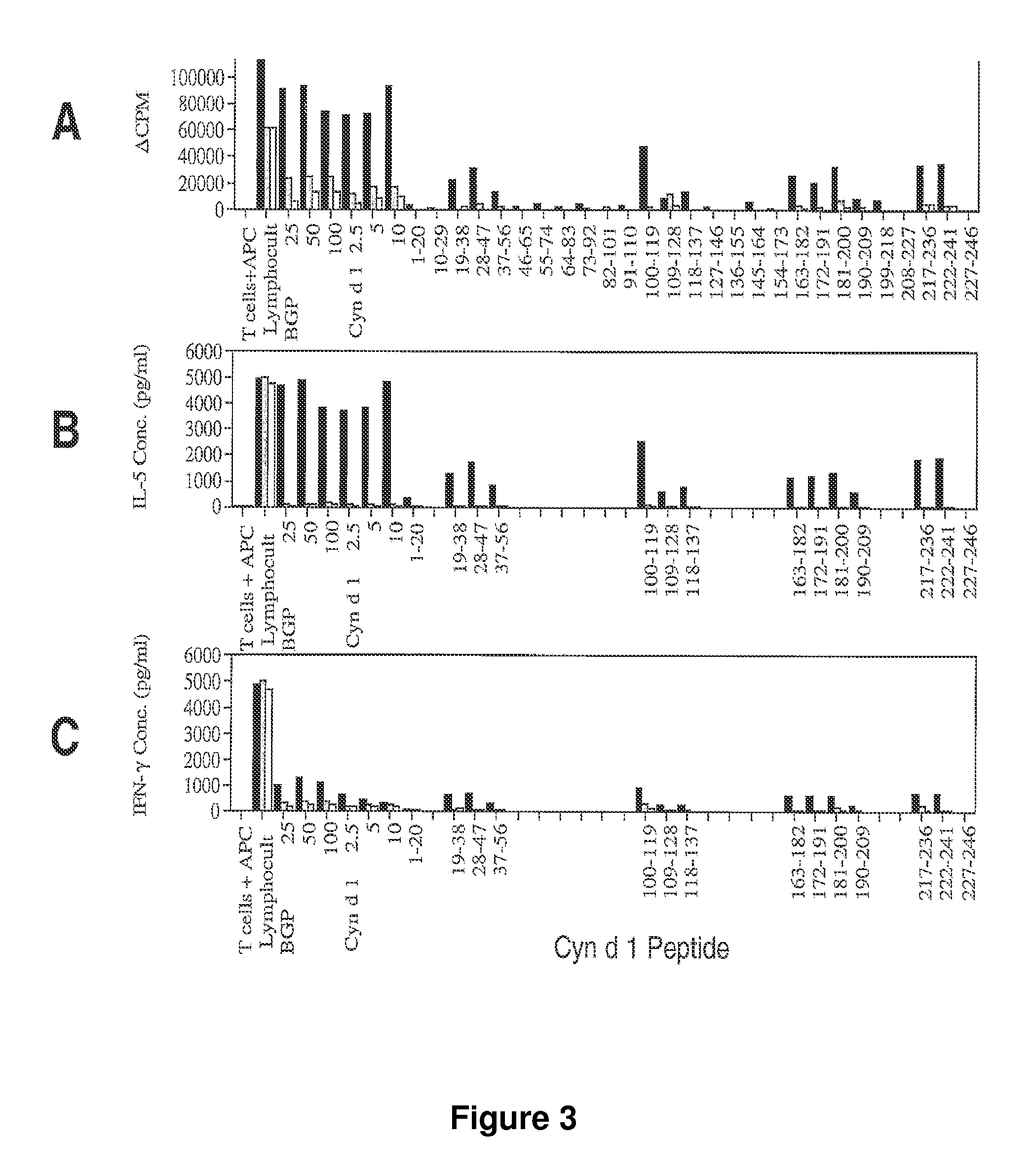 T cell epitopes of the Cyn d 1 allergen from bermuda grass pollen