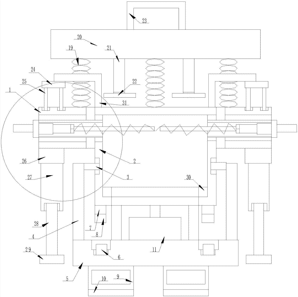 Filling manufacturing device convenient to clean