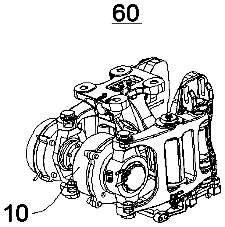 Yoke end assembly, transmission module, electromechanical braking device, braking clamp unit and rail vehicle