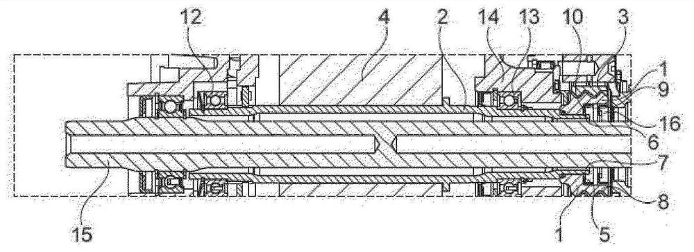 Assembly for securing the axial position of a sun gear of a planetary gearing stage on a rotor shaft of an electric machine, and use of such an assembly