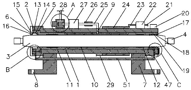 Durable static main shaft