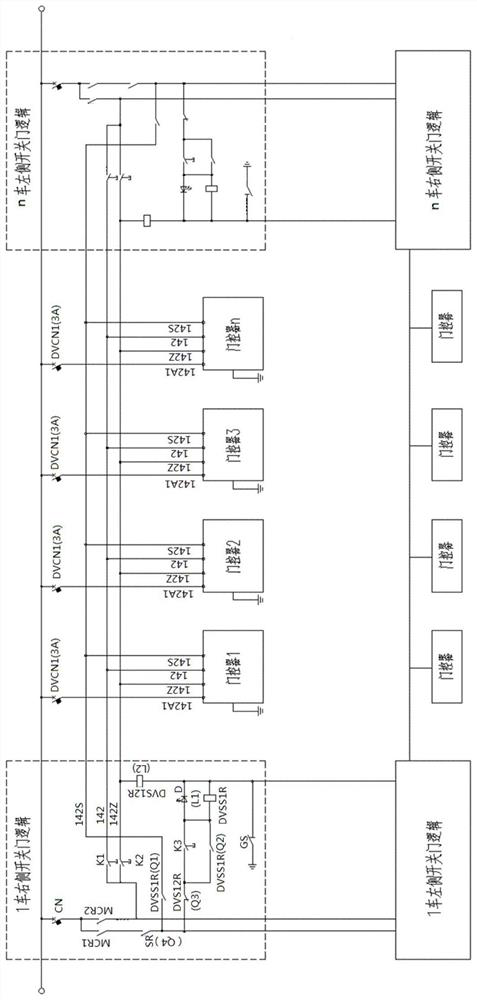 A car door switch circuit and car door control system of an EMU