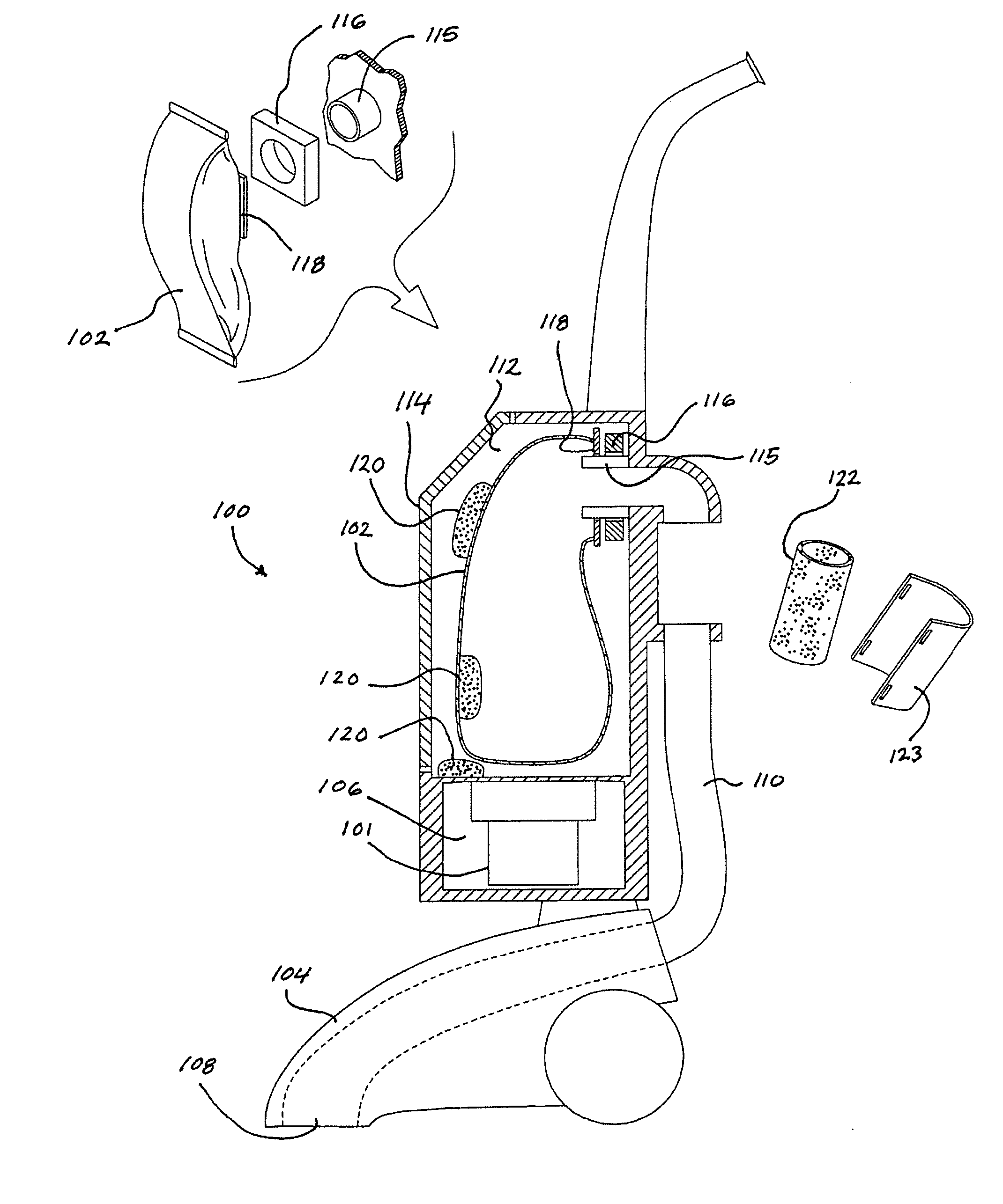 Sodium bicarbonate vacuum bag inserts