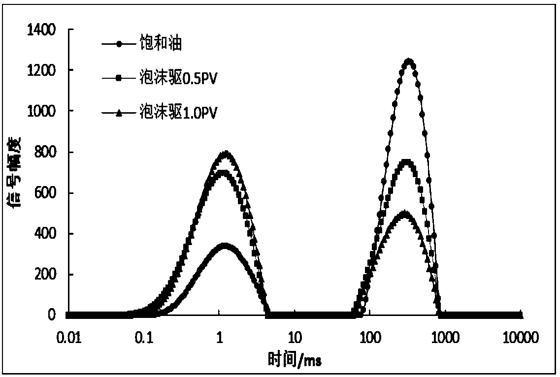 Metho for evaluating dynamic stability of foam in rock core oil-displacing process