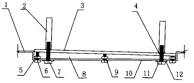 Construction control device for pedestal pre-embedded steel plates of pre-stressed concrete box girder