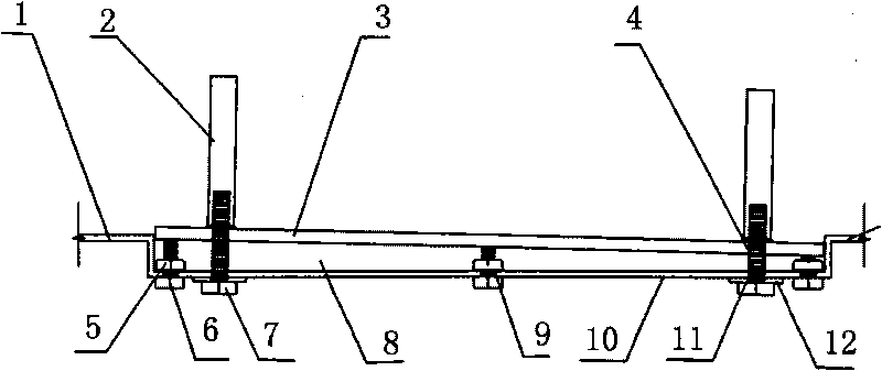 Construction control device for pedestal pre-embedded steel plates of pre-stressed concrete box girder