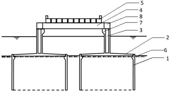 Method for installing cylinder foundation trestle structure