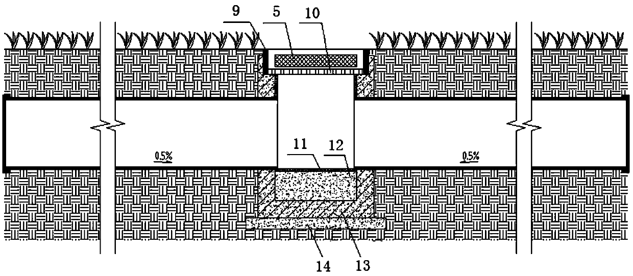 Regulation and storage structure for sponge city road construction