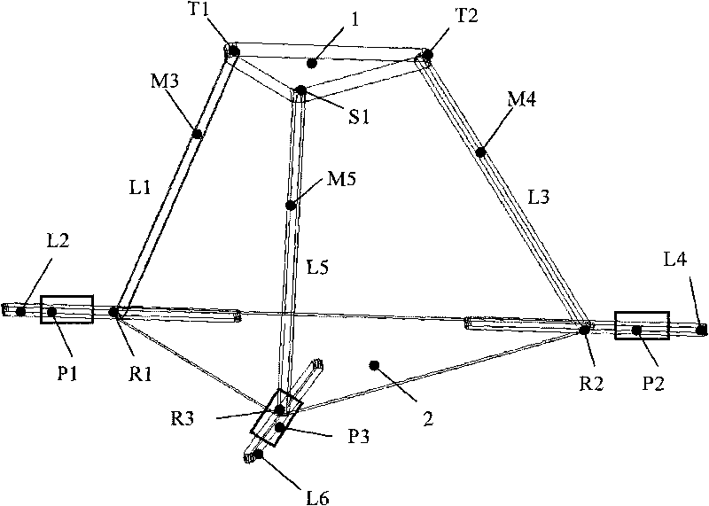 2-PRT and PRS spatial parallel robotic mechanism with three degrees of freedom (DOF)