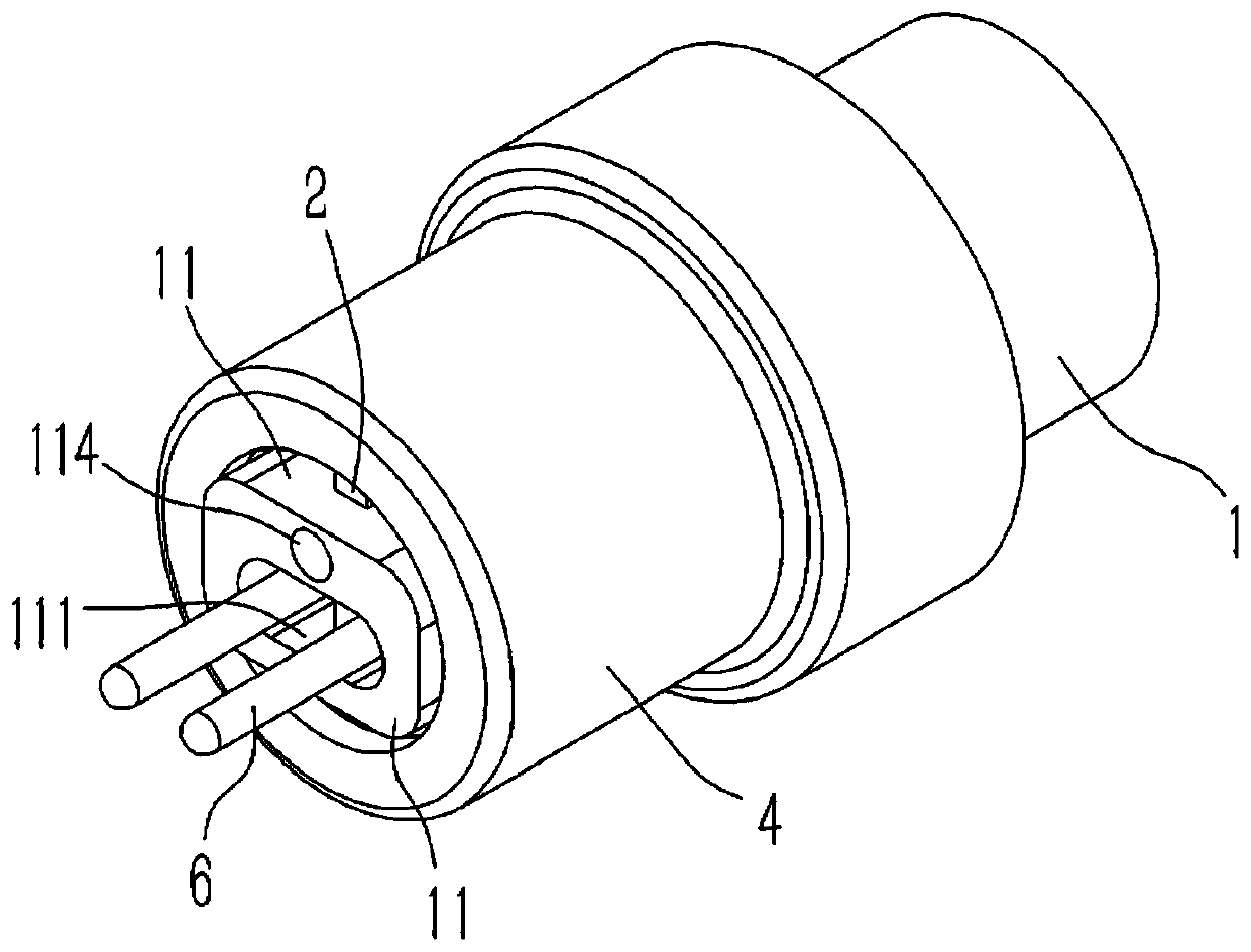 Auxiliary mounting plug with light strip contact pin