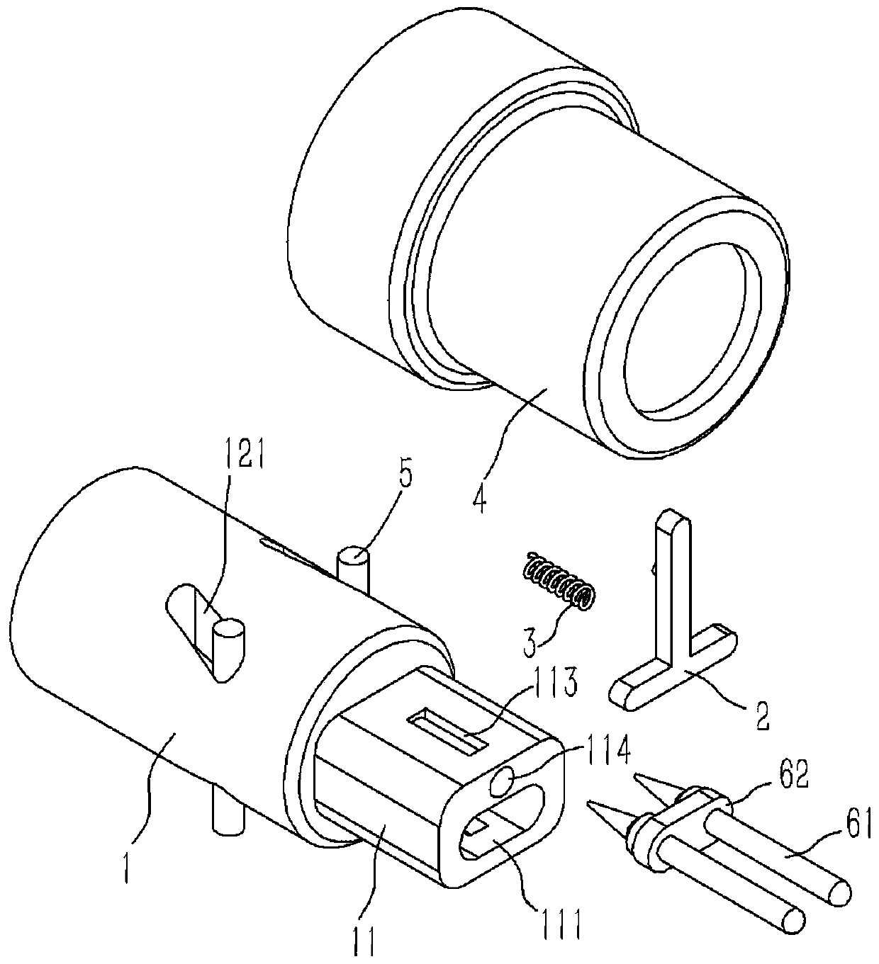 Auxiliary mounting plug with light strip contact pin