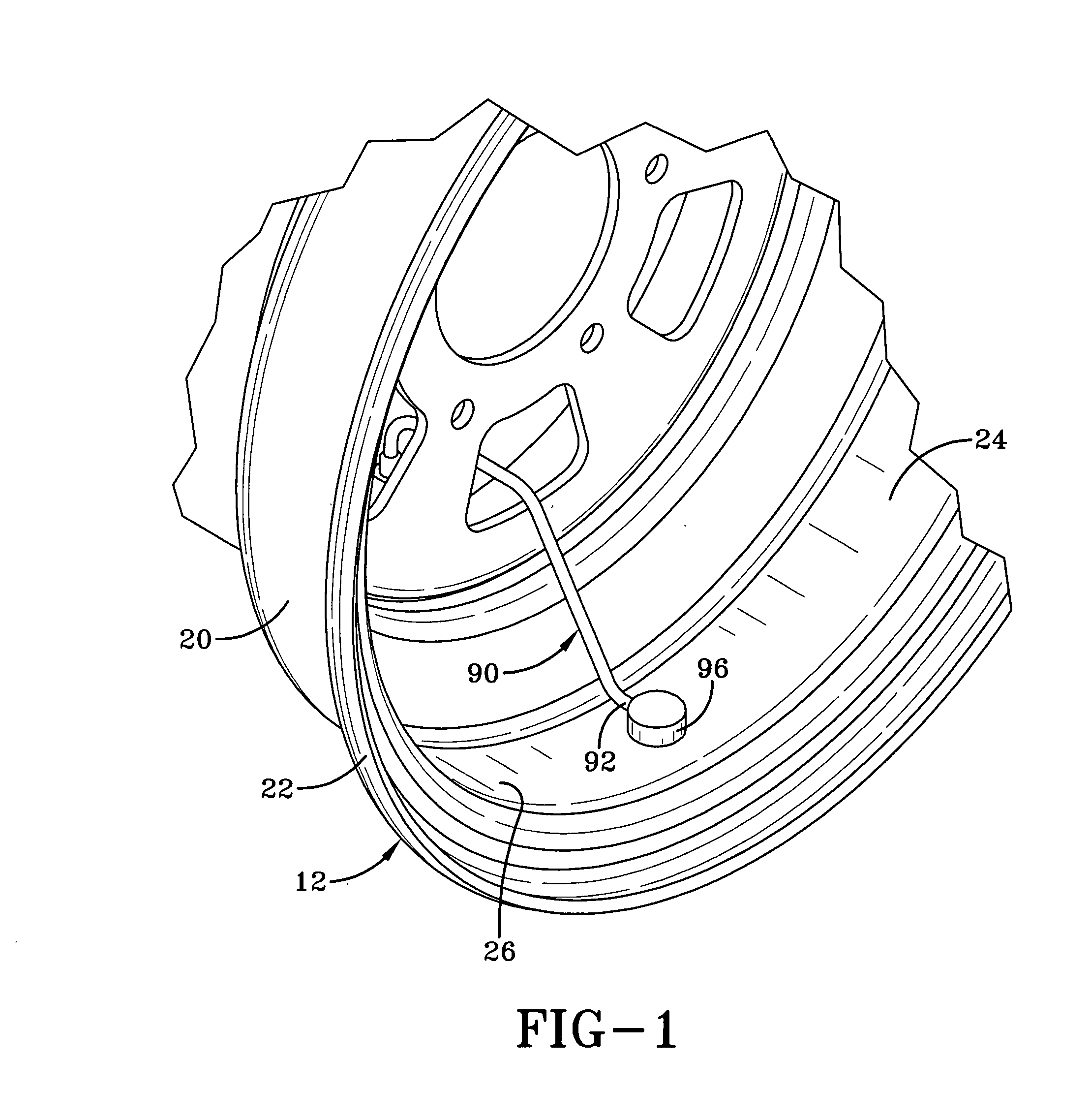 Rim mounted pressure monitoring system for a tire