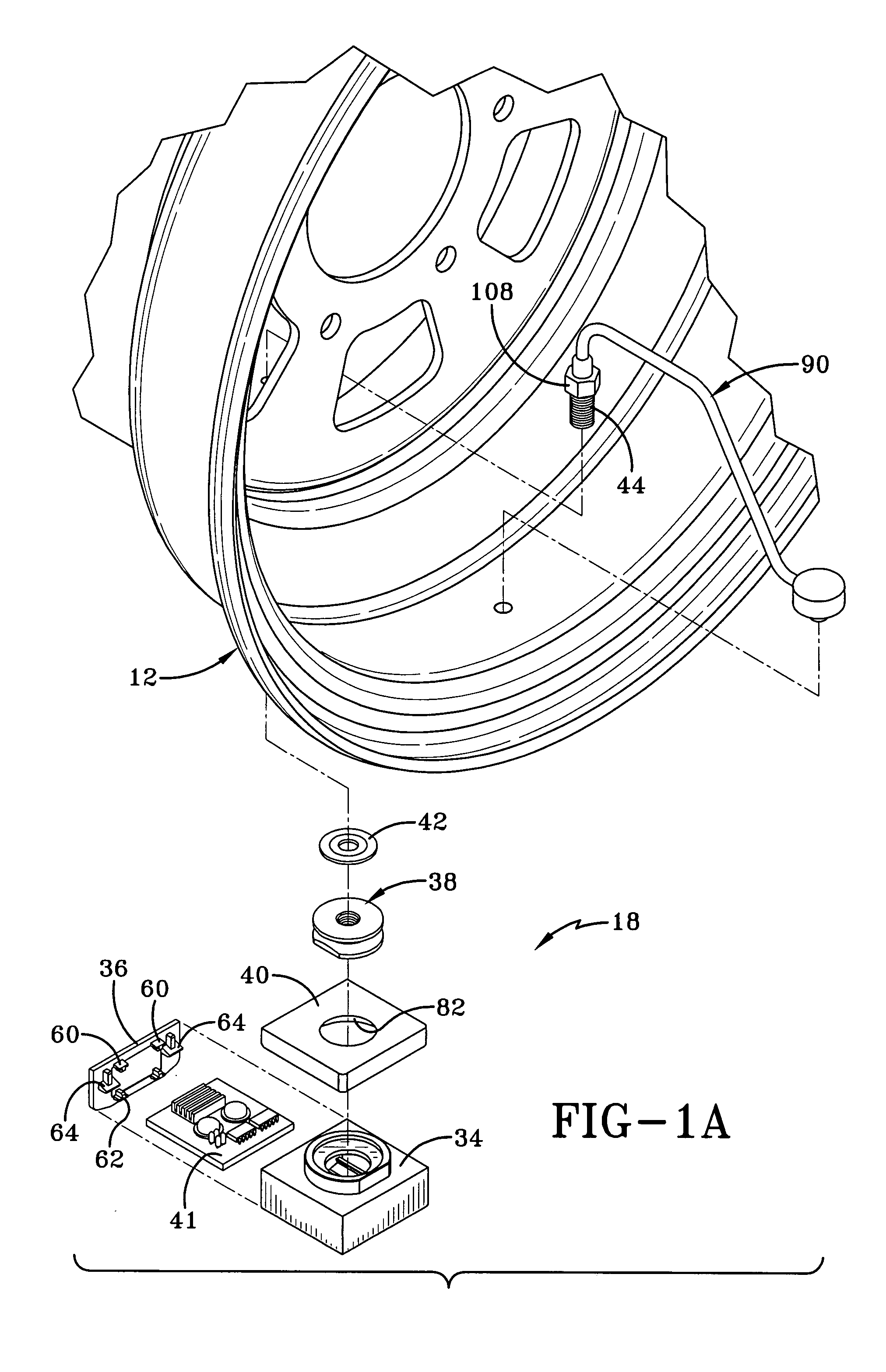 Rim mounted pressure monitoring system for a tire