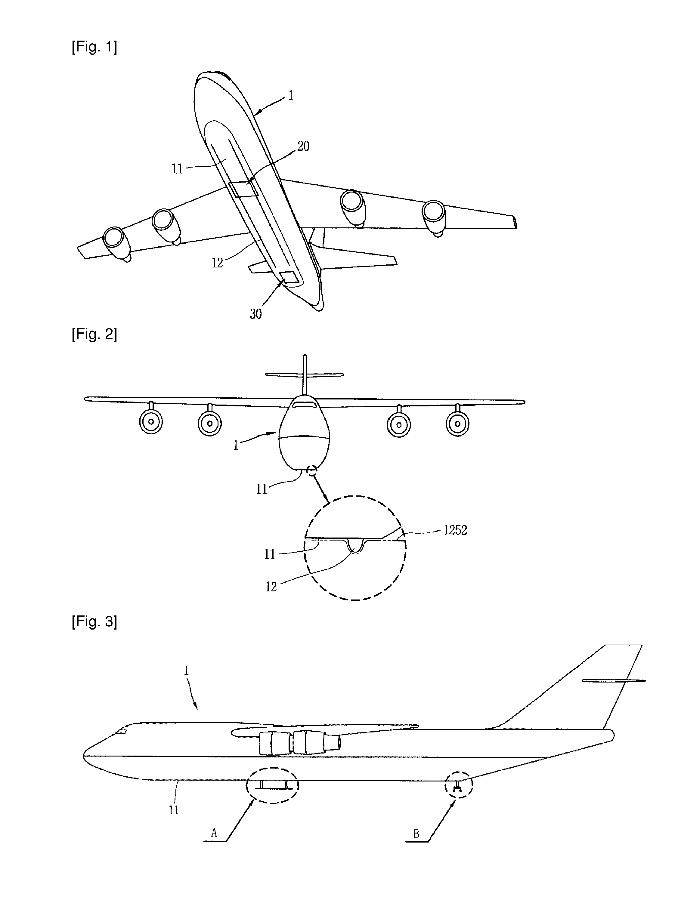 Aircraft capable of takeoff/landing via the fuselage thereof, and takeoff/landing system for the aircraft