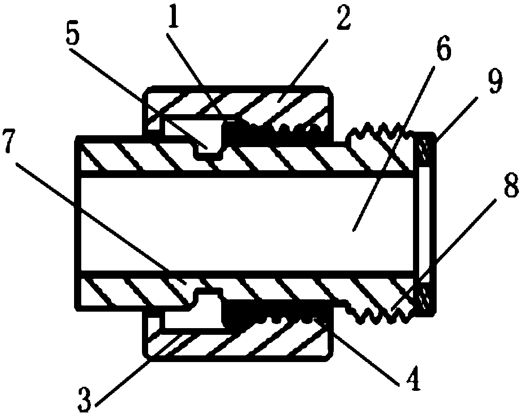 Universal joint for internal threads and external threads, pipeline, method and closestool