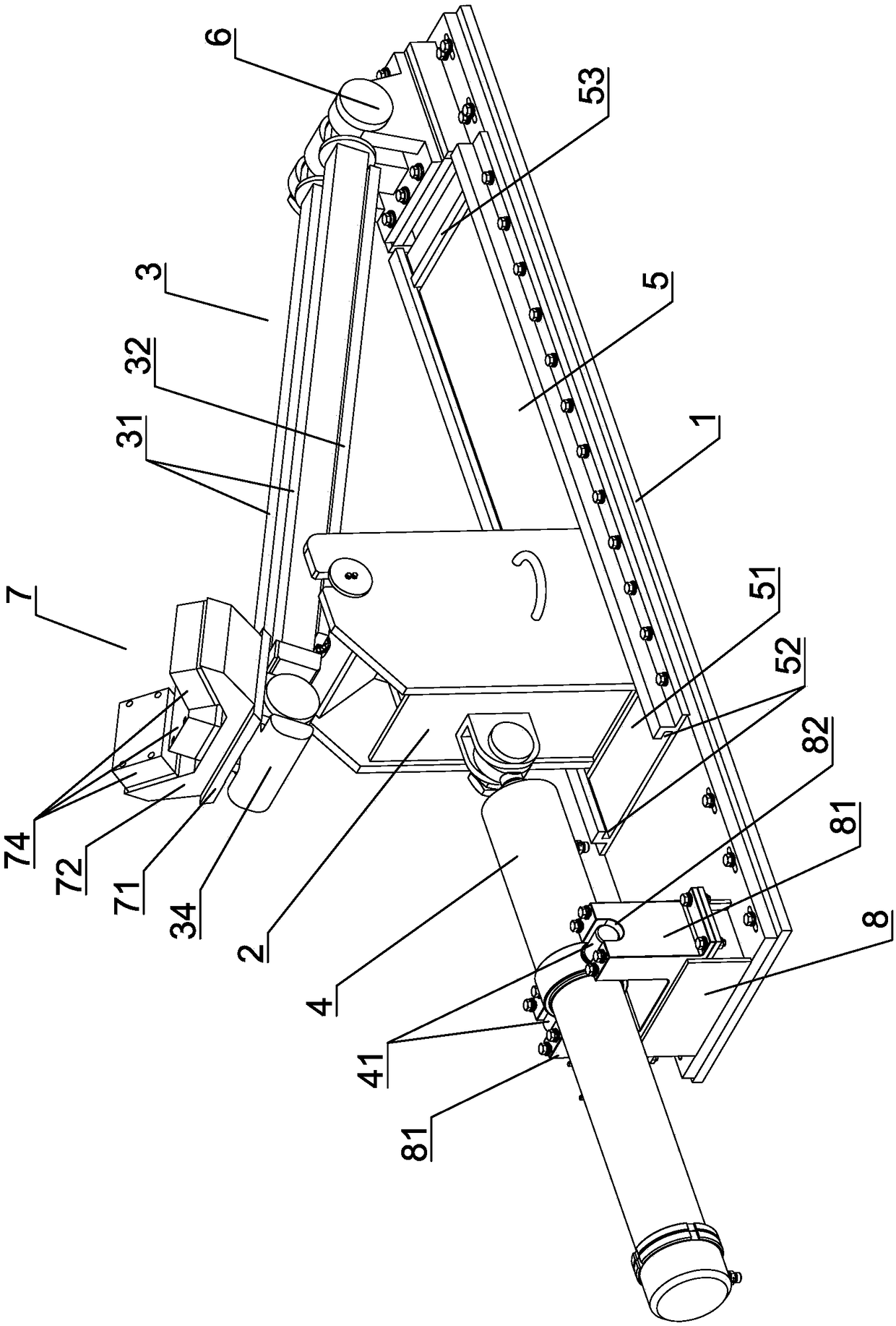 Rapid erection conversion device for large erection oil cylinder