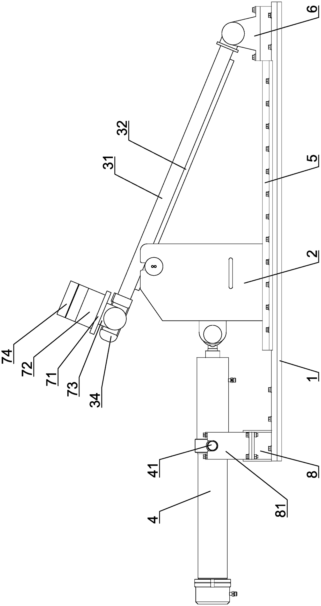 Rapid erection conversion device for large erection oil cylinder