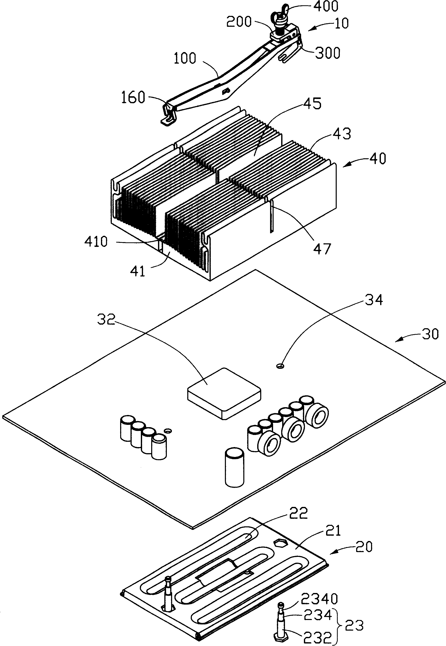 Buckling device of radiator