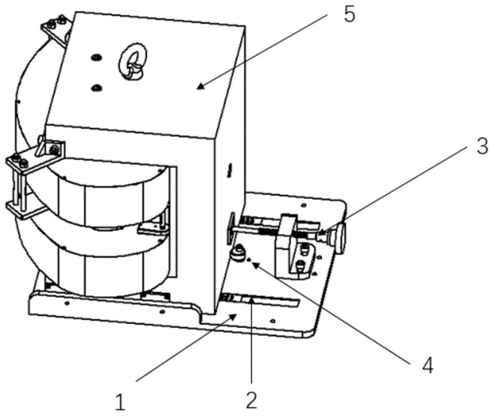 Accurate fine-tuning positioning device for electromagnet of mass spectrometer