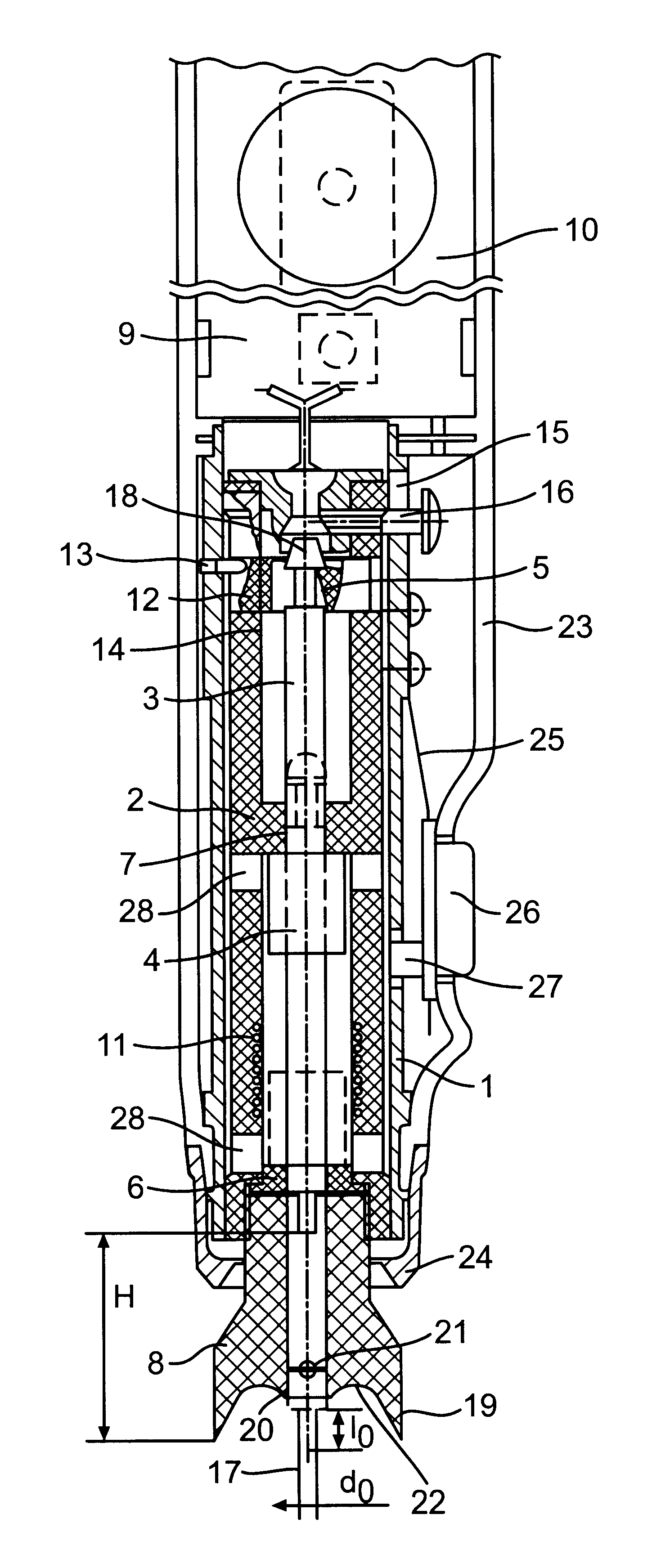 Method for measuring the intra-ocular pressure through the eyelid and device for realizing the same