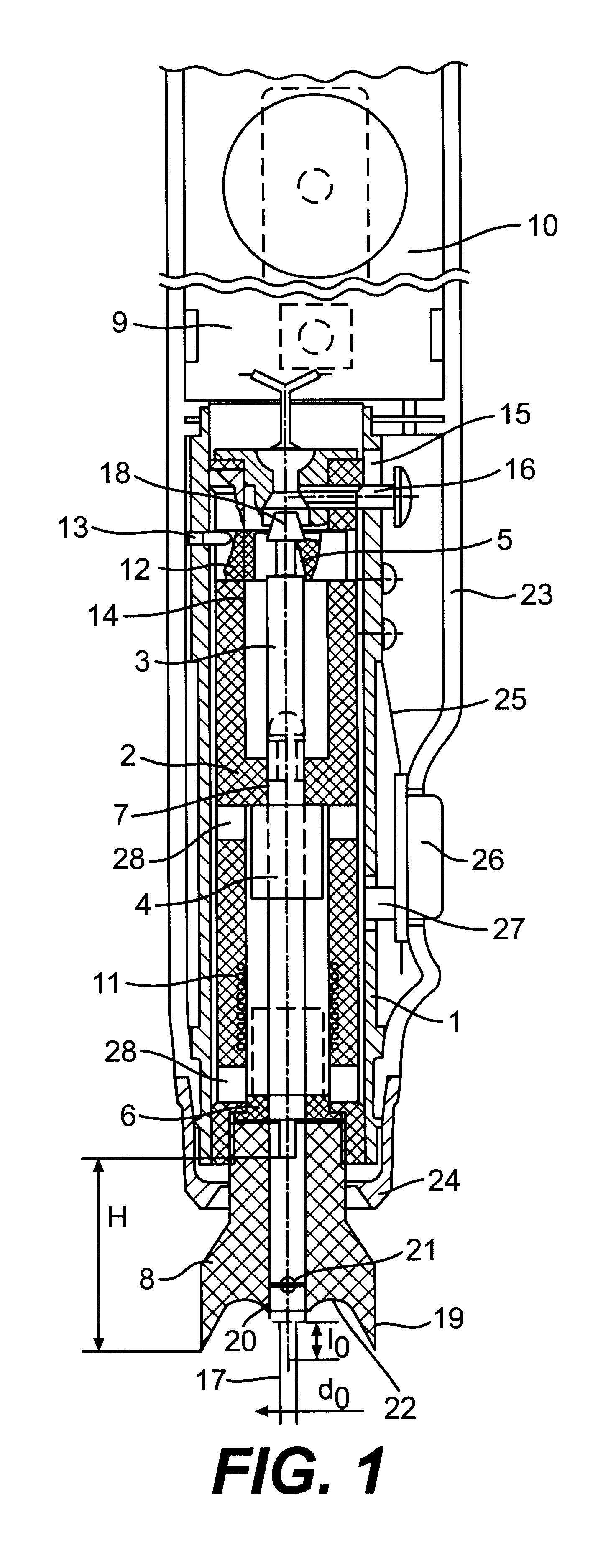 Method for measuring the intra-ocular pressure through the eyelid and device for realizing the same