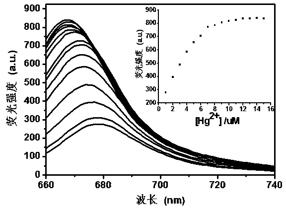 A monothiosquaric acid dye fluorescent probe for detecting mercury ions and its preparation