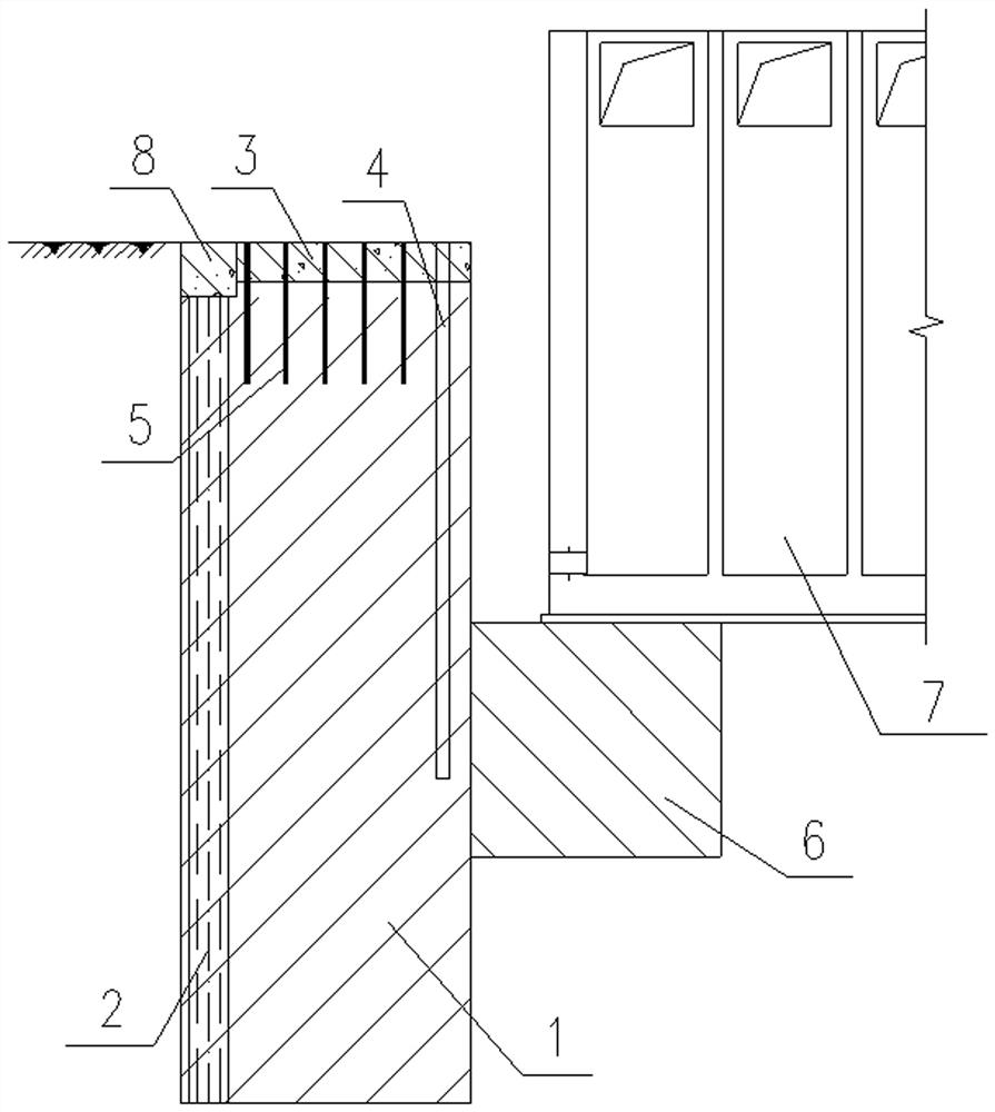 Cement soil enclosure wall-precast pile cantilever type combination support