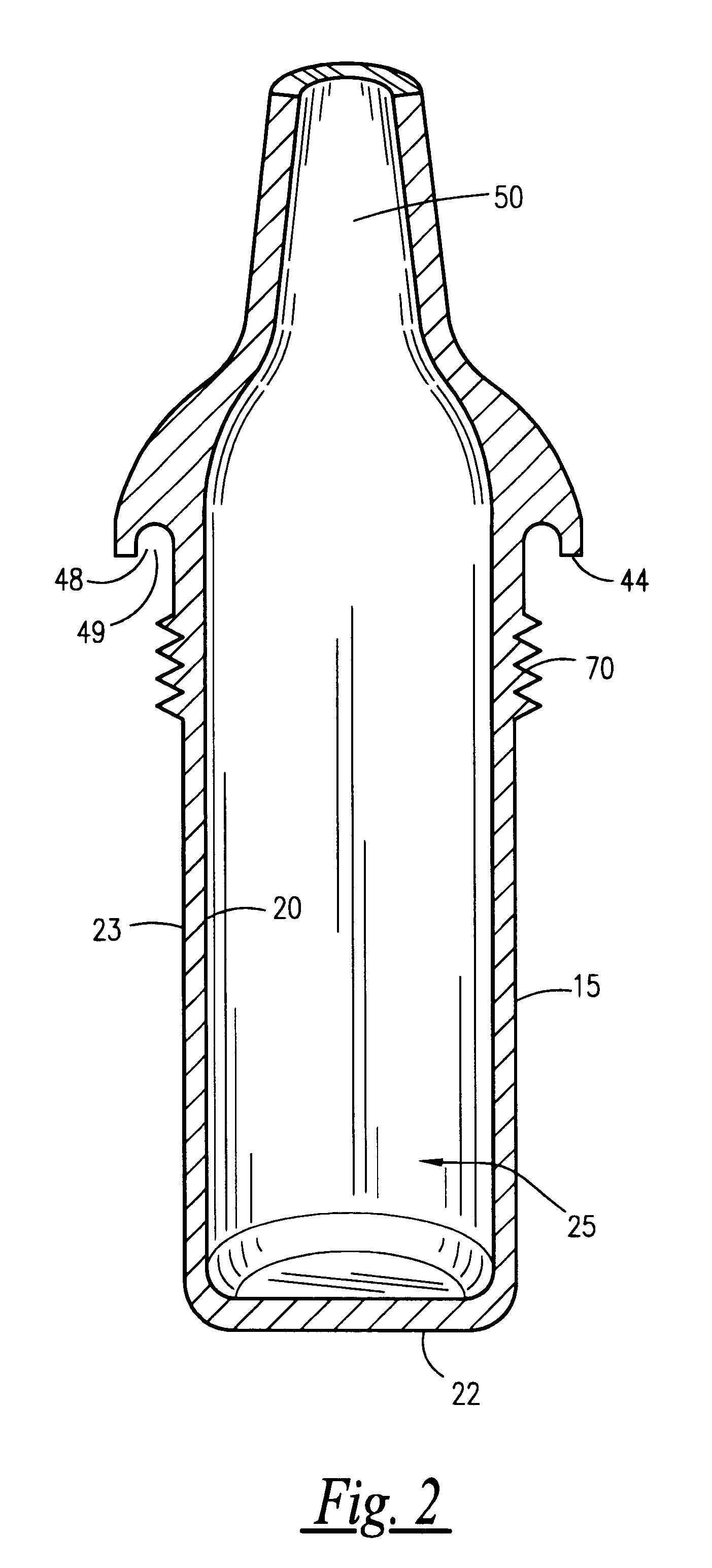 Thermally insulated glass bottle