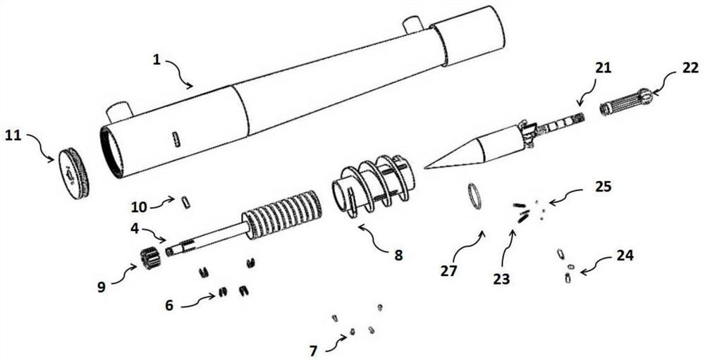 Hydro-cyclone with flow channel screw pitch adjustable