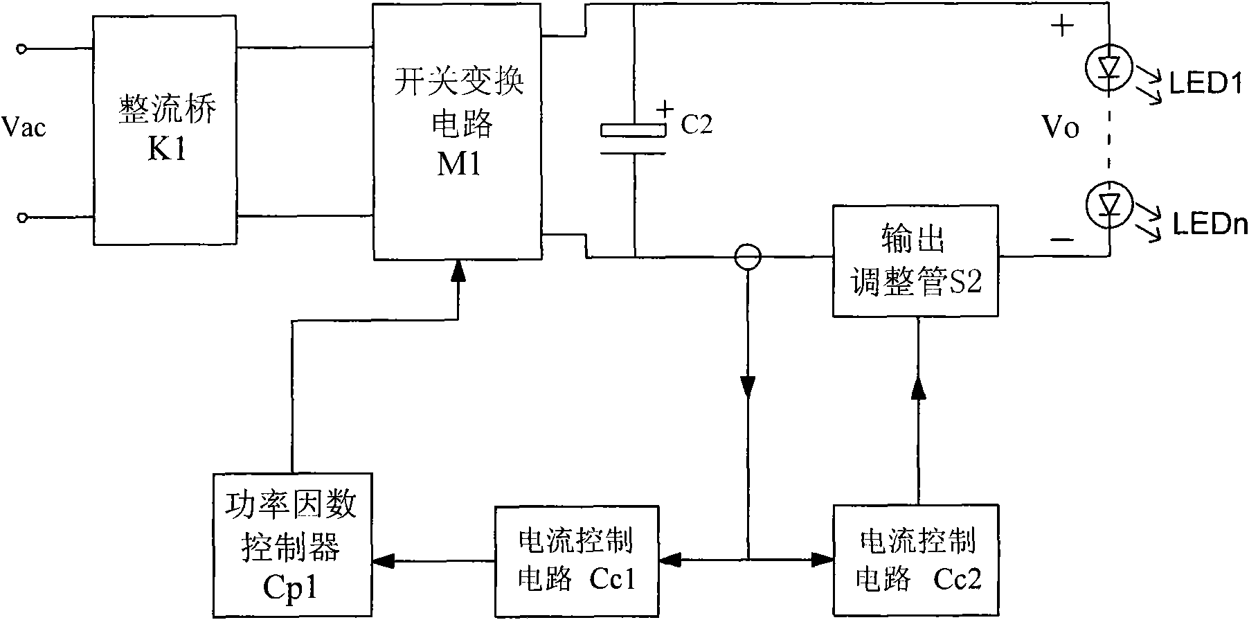 AC-DC LED drive circuit with high power factor