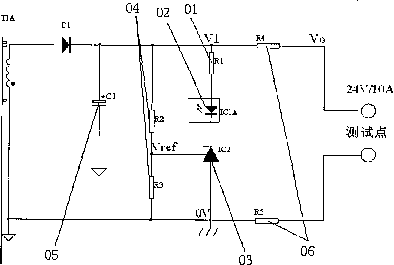 Voltage-drop compensation method for power output lines and switch power supply