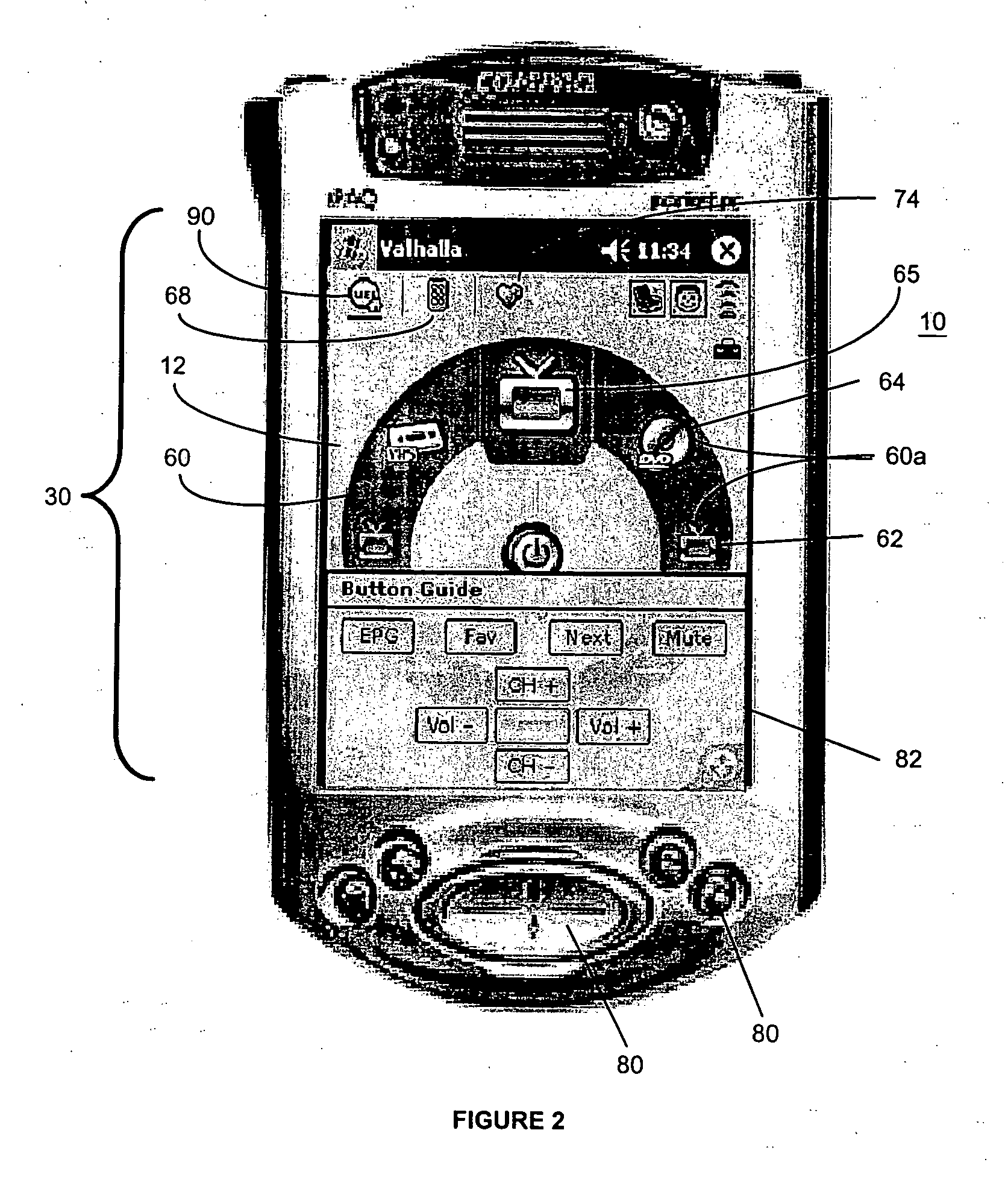 Hand held remote control device having an improved user interface