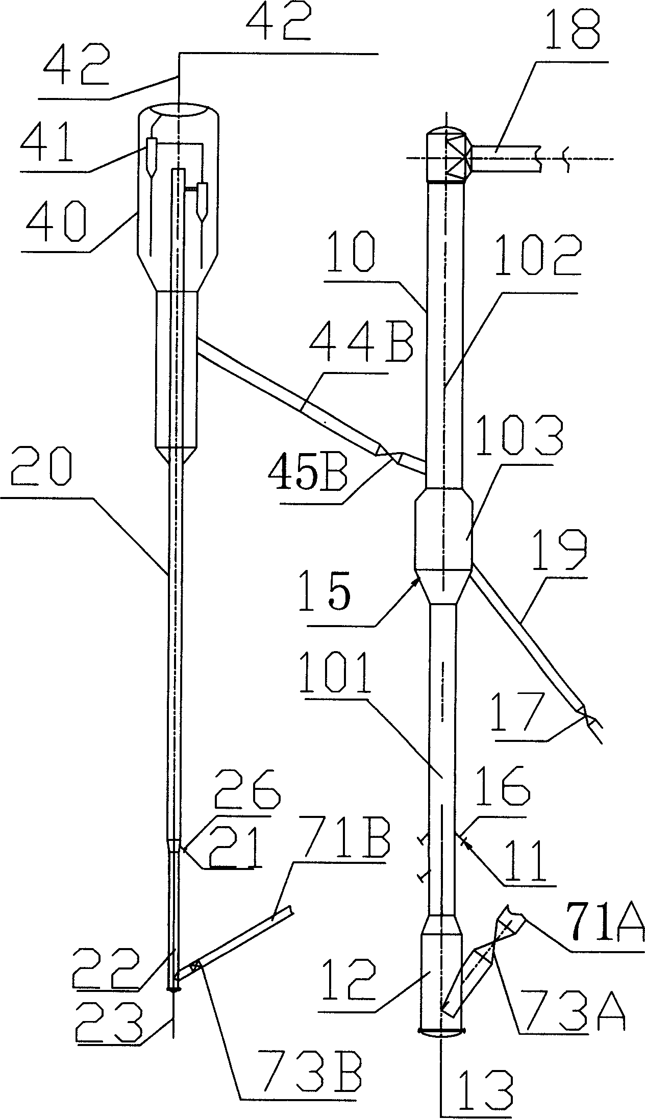 Method and device of heavy oil two stage catalytic cracking reforming and gasoline upgrade coupling