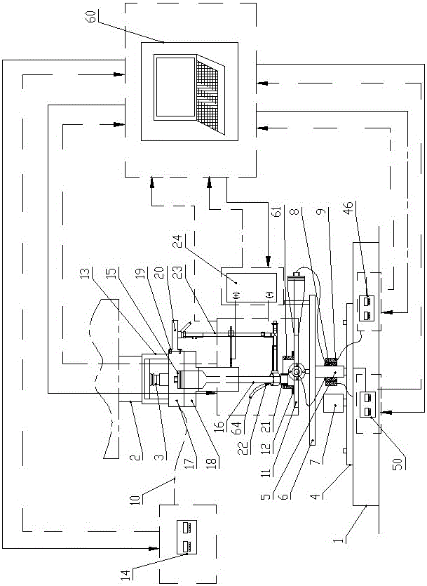 Controllable multi-dimensional ultrasonic ELID composite internal grinding test device